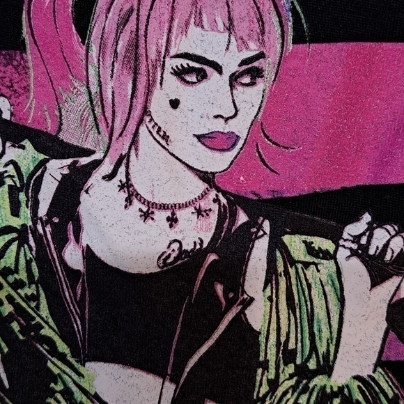 Harley Quinn Birds of Prey DC Short Sleeve T-shirt Women's Size XL Black - Picture 3 of 10